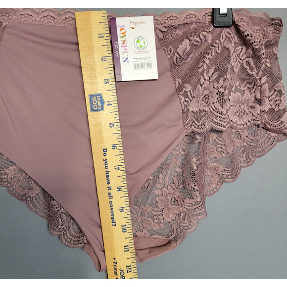 Joyspun Panties Womens XXL 20 2 Pack Micro and Lace Hipster Mauve Pink Briefs - Picture 7 of 10